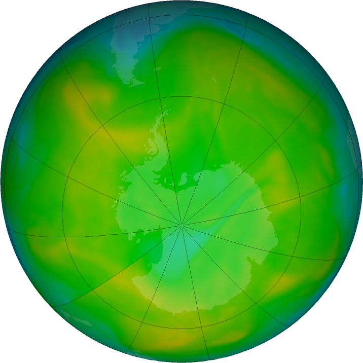 Antarctic ozone map for 23 November 2019
